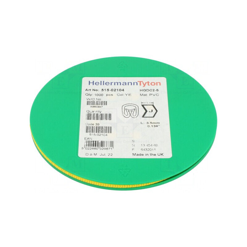 Markere Marcaj PVC Galben 2-5mm -65÷105°C prin Orificiu | Electronic-mag.ro | Componente Electronice