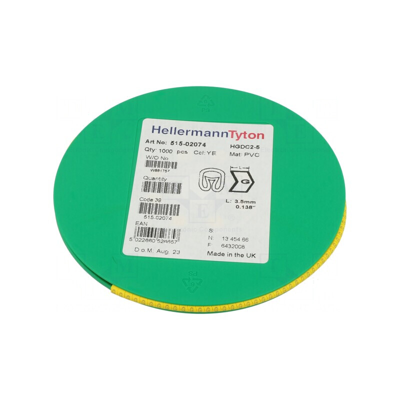 Markere Marcaj PVC galben 2-5mm 65-105°C | Electronic-mag.ro | Componente Electronice