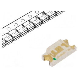 LED SMD 1206 Verde 300-600mcd 3,2x1,6x1,1mm 120° 20mA 95mW | Electronic-mag.ro | Componente Electronice