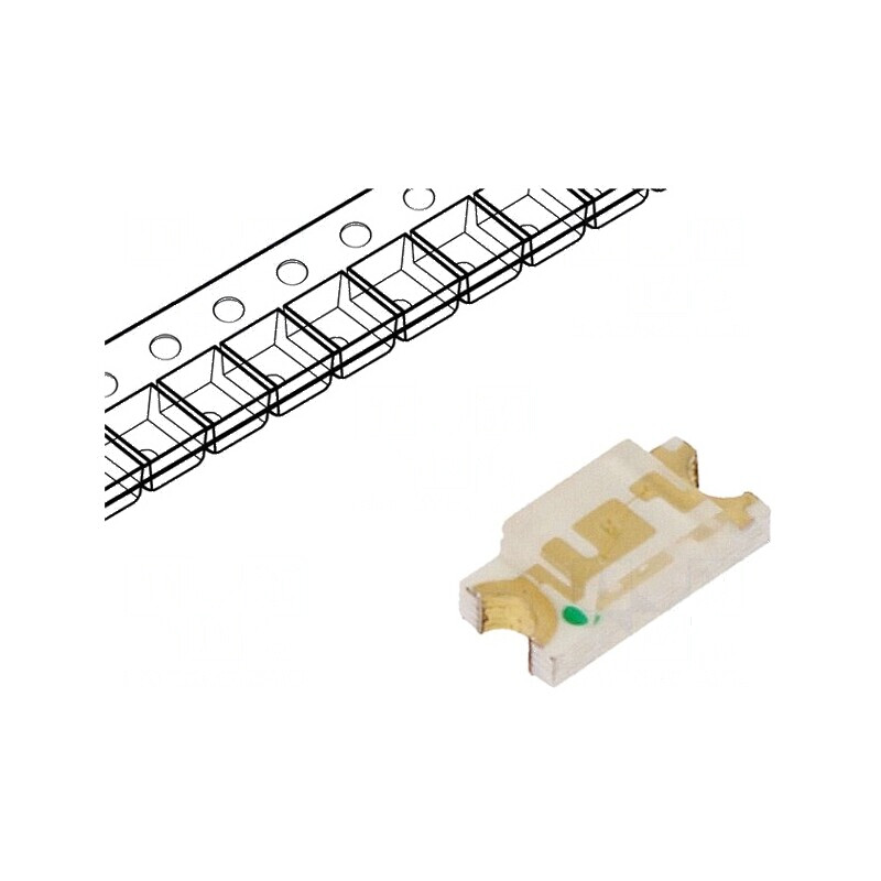LED SMD 1206 Verde 300-600mcd 3,2x1,6x1,1mm 120° 20mA 95mW | Electronic-mag.ro | Componente Electronice