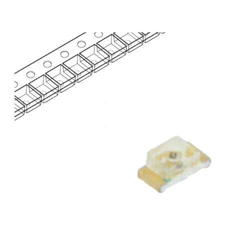 LED SMD 0603 ambră 70-260mcd 1.6x0.8x0.7mm 140° 20mA | Electronic-mag.ro | Componente Electronice