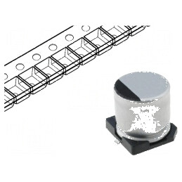 Condensator electrolitic SMD 4,7uF 25V Ø4x5,3mm ±20% 2000h | Electronic-mag.ro | Componente Electronice