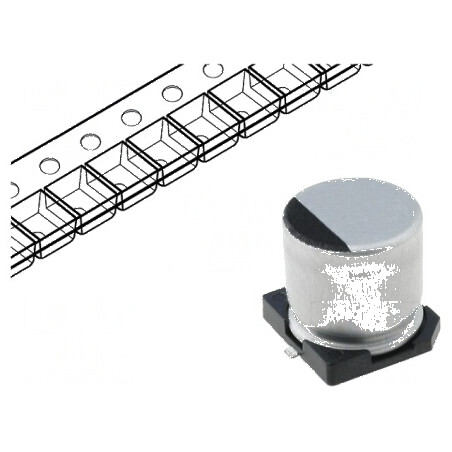 Condensator electrolitic SMD 4,7uF 50V DC Ø4x5,3mm ±20% 2000h | Electronic-mag.ro | Componente Electronice