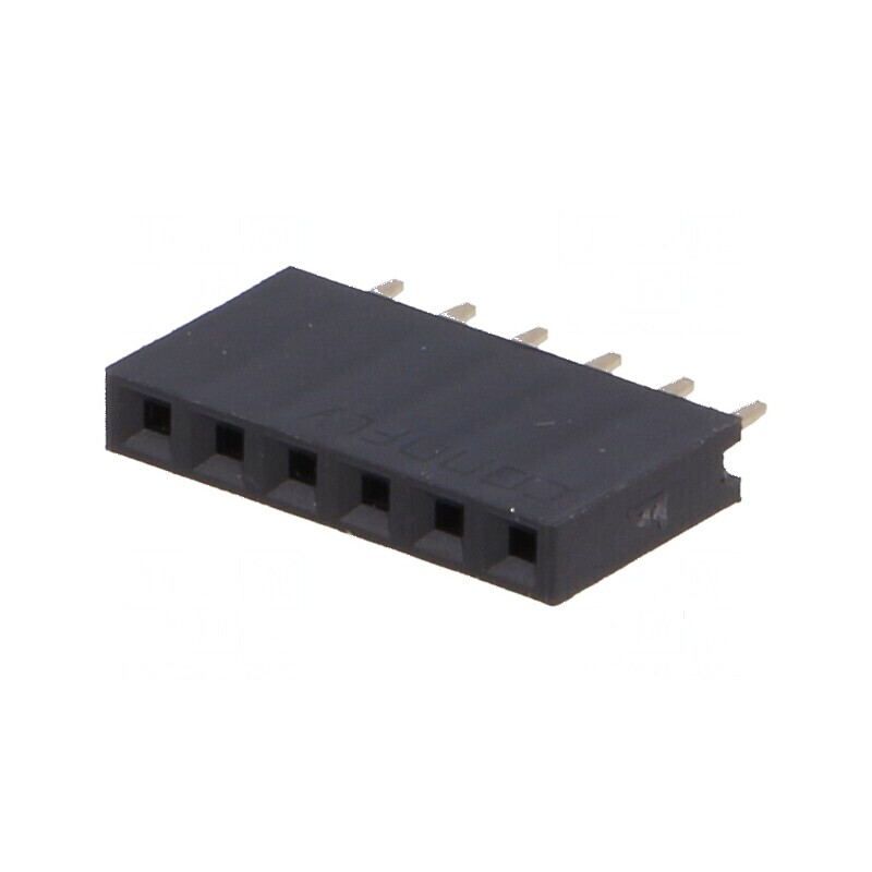 Conector șiruri pini soclu mamă 6 pini 2,54mm THT 1x6 | Electronic-mag.ro | Componente Electronice