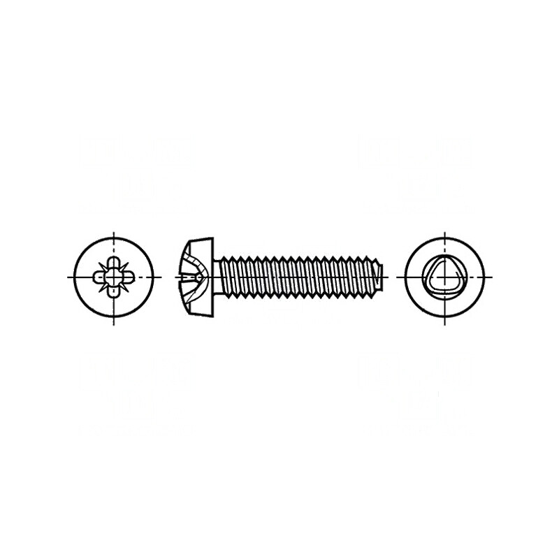 Şurub Cap Rotund Pozidriv PZ1 DIN 7500C BN 4908 4.0x20mm | Electronic-mag.ro | Componente Electronice