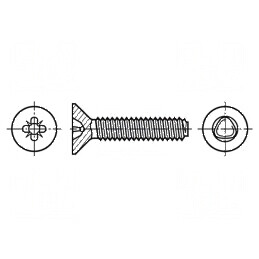 Şurub 3x16 PZ1 îngropat oţel zincat, cap 5,6mm | Electronic-mag.ro | Componente Electronice