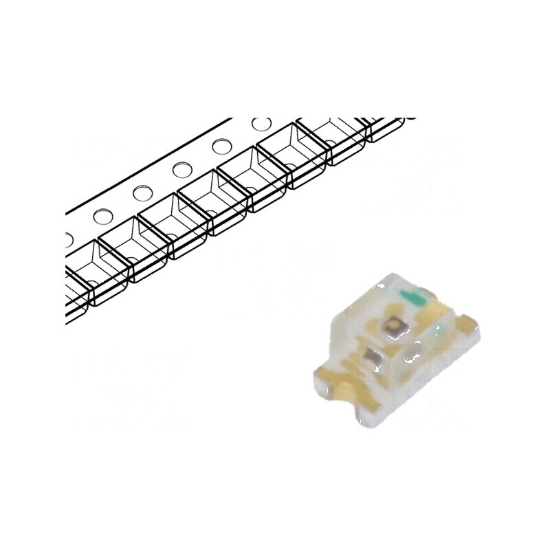 LED SMD 0603 galben-verde 40mcd 1.6x0.8x0.8mm 130° 20mA | Electronic-mag.ro | Componente Electronice