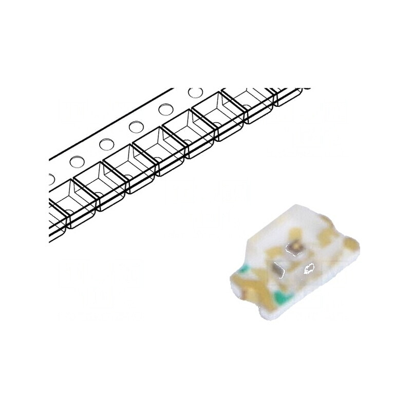 LED SMD 0603 galben 120mcd 1,6x0,8x0,8mm 130° 20mA 592nm | Electronic-mag.ro | Componente Electronice