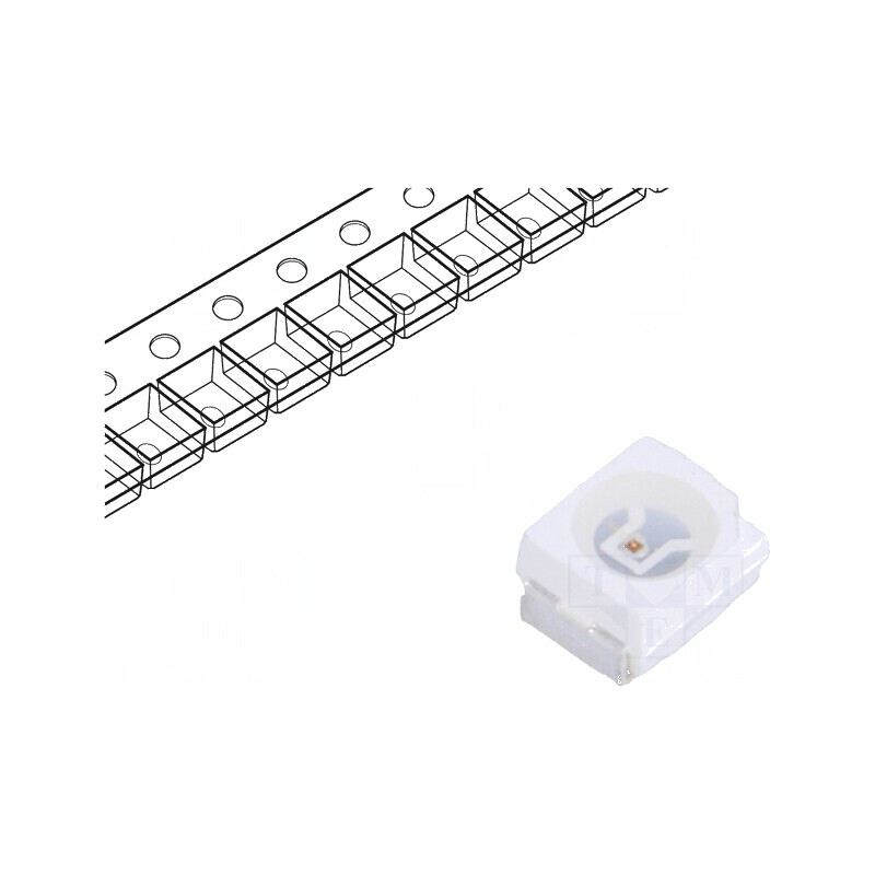 LED SMD 3528 Galben PLCC2 1,8lm 500-980mcd 3,5x2,8x1,9mm | Electronic-mag.ro | Componente Electronice
