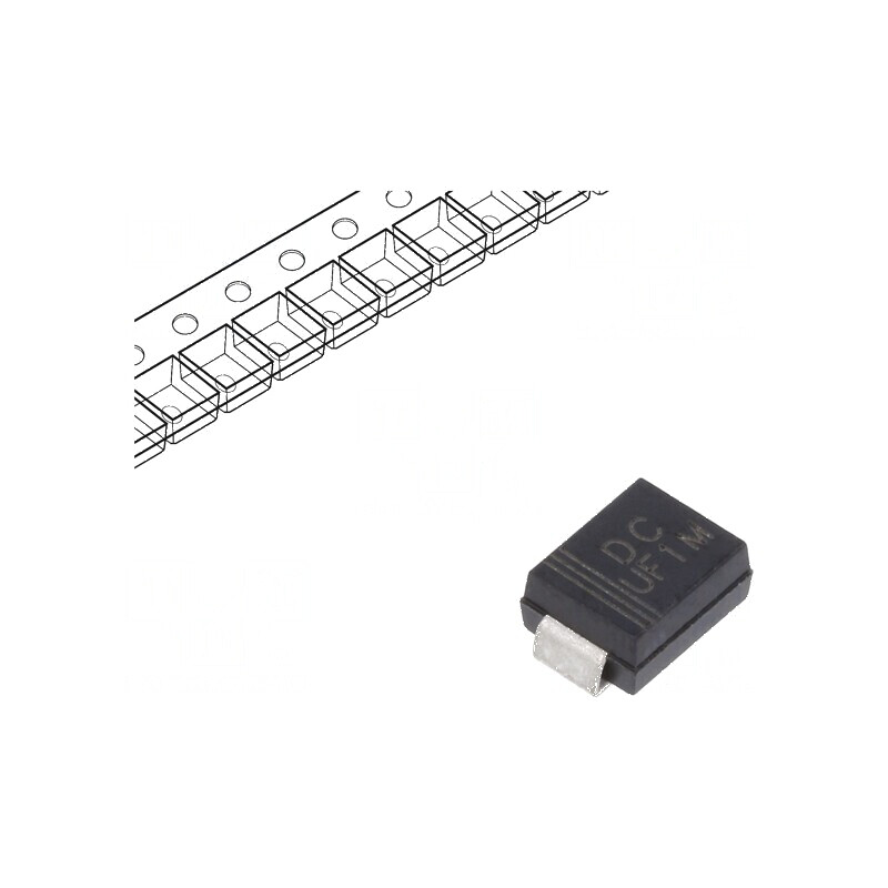 Diodă SMD redresoare 1kV 1A 75ns Ufmax 1,7V Ifsm 25A | Electronic-mag.ro | Componente Electronice