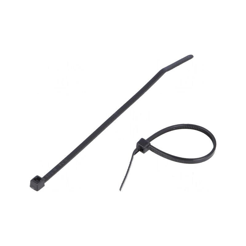 Colier de strângere poliamidă 100mm x 2,5mm 80N negru | Electronic-mag.ro | Componente Electronice
