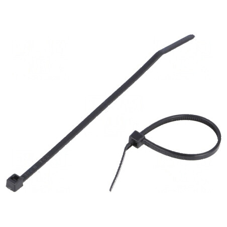 Colier de strângere poliamidă 100mm x 2,5mm 80N negru | Electronic-mag.ro | Componente Electronice