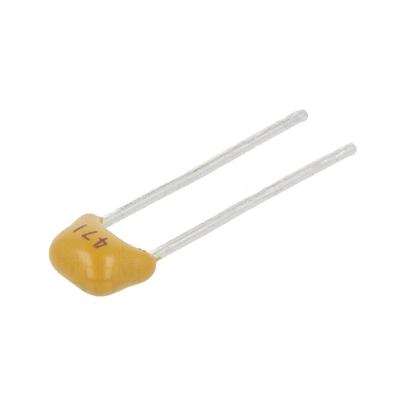 Condensator ceramic 470pF 50V C0G (NP0) ±5% THT 2,54mm | Electronic-mag.ro | Componente Electronice