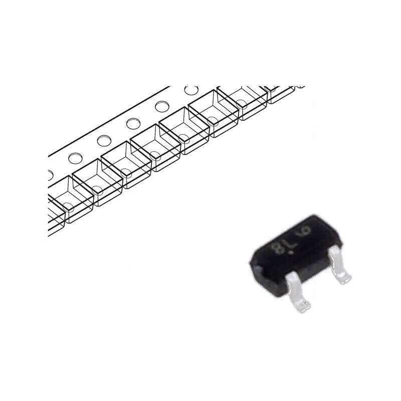 Tranzistor NPN bipolar BRT 50V 0,1A 0,2W SC75 R1 22kΩ | Electronic-mag.ro | Componente Electronice