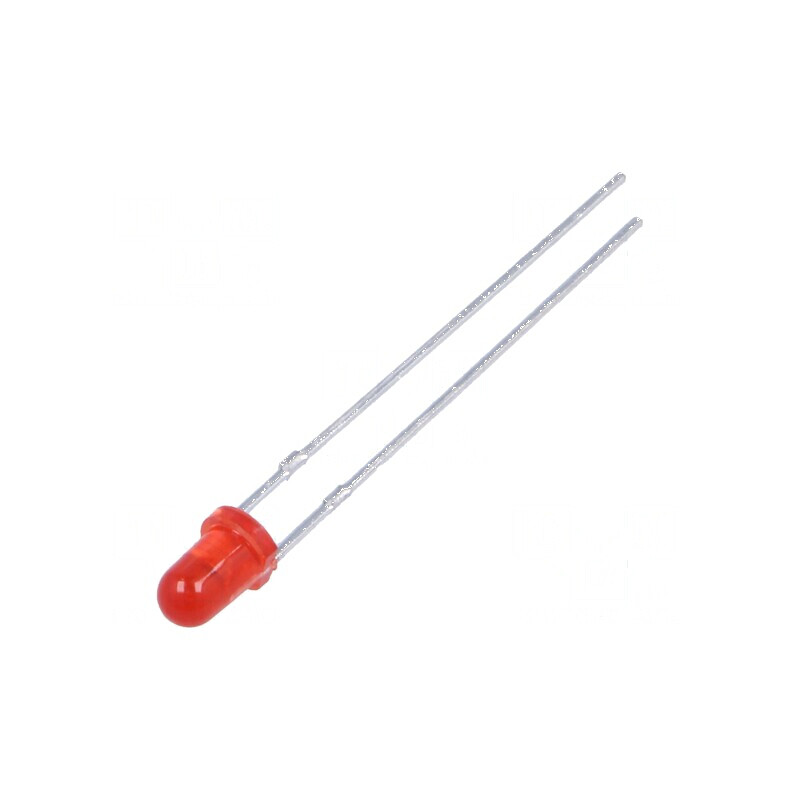 LED 3mm roșie 80mcd 40° convex | Electronic-mag.ro | Componente Electronice