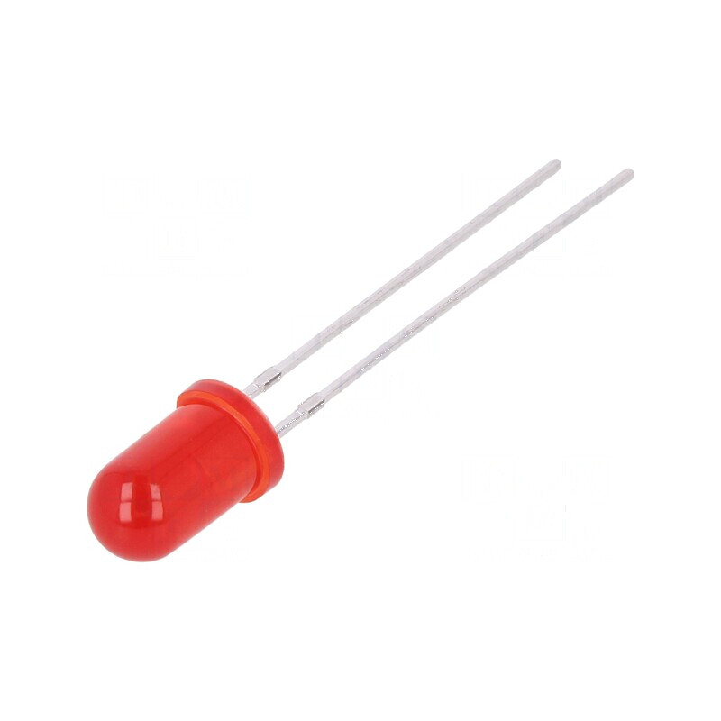 LED 5mm roșie 80mcd 30° convex | Electronic-mag.ro | Componente Electronice