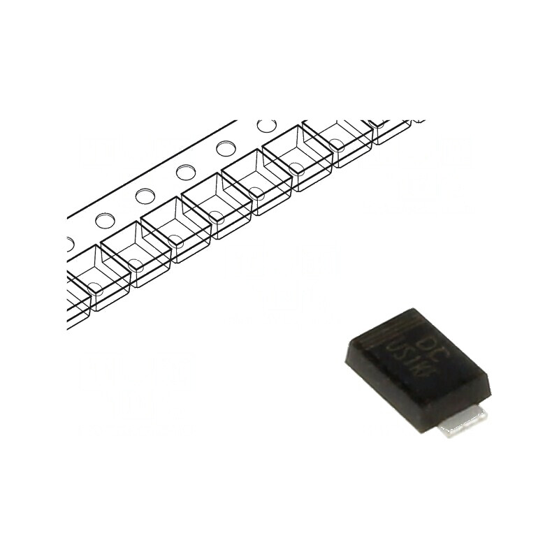 Diodă redresoare SMD 800V 1A 75ns SMA flat Ufmax 1,7V | Electronic-mag.ro | Componente Electronice