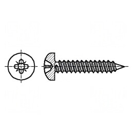 Şurub 4,2x8 PZ2 Cap Rotund Oţel Zincat Øcap 8,2mm | Electronic-mag.ro | Componente Electronice