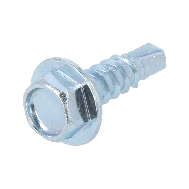 Șurub metalic cu flanșă 3,5x13 mm, cap hexagonal 5,5 mm, zincat | Electronic-mag.ro | Componente Electronice
