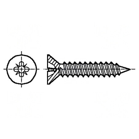 Şurub metal 3,9x19 Cap îngropat PZ2 oţel călit | Electronic-mag.ro | Componente Electronice