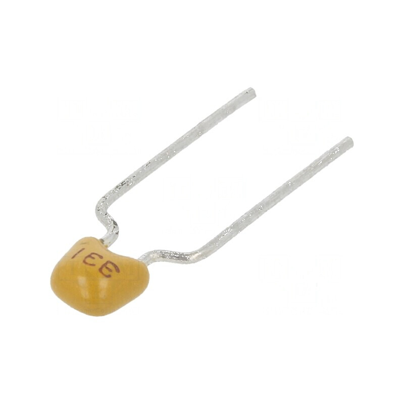 Condensator ceramic 330pF 100V X7R ±10% THT 5mm | Electronic-mag.ro | Componente Electronice