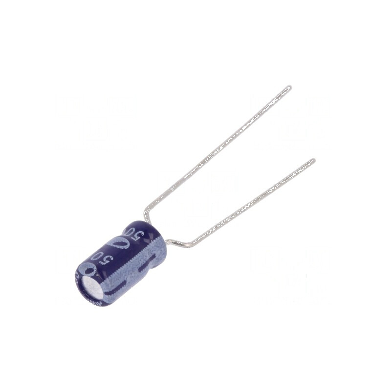 Condensator electrolitic THT 1uF 50VDC Ø4x7mm 5mm Raster | Electronic-mag.ro | Componente Electronice