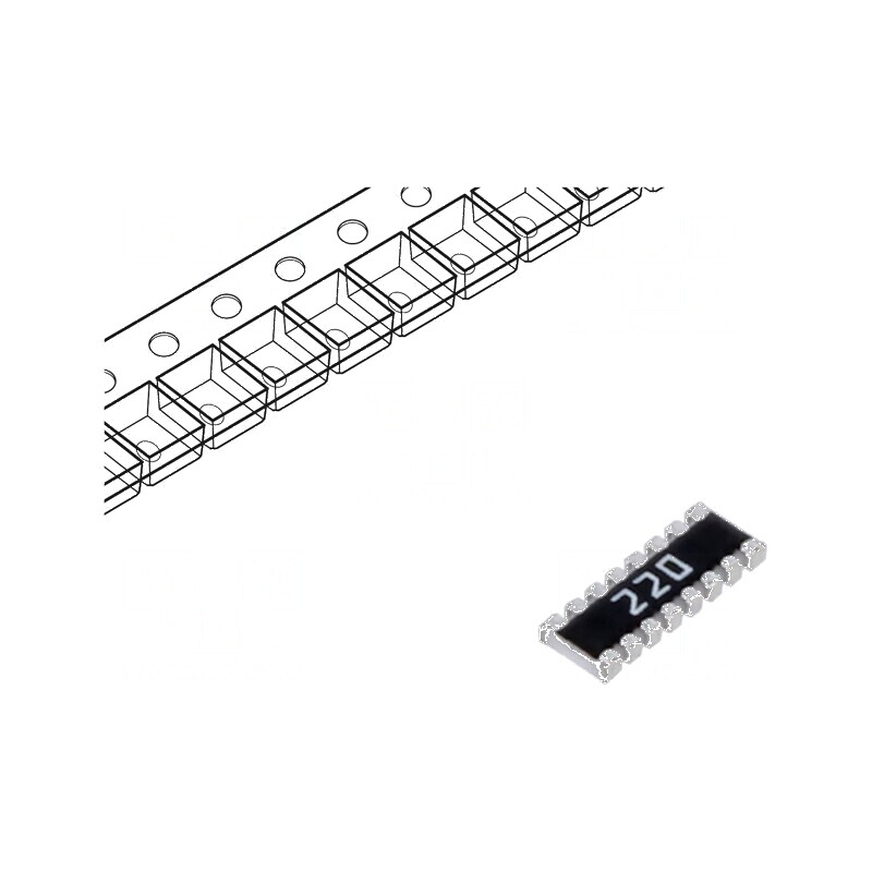 Rezistor SMD Y 22Ω ±5% 62,5mW 8 rezistori | Electronic-mag.ro | Componente Electronice