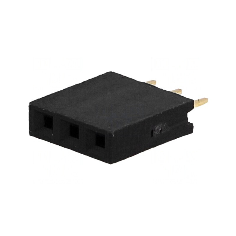 Conector şiruri pini soclu mamă 1x3 THT 2,54mm | Electronic-mag.ro | Componente Electronice