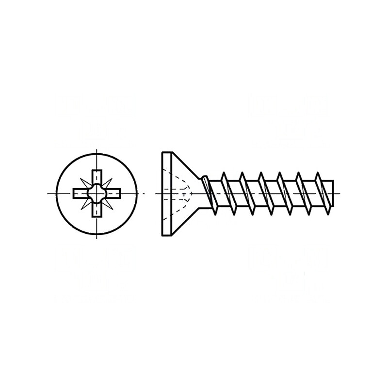 Şurub plastic 3x8 PZ1 îngropat oţel zincat | Electronic-mag.ro | Componente Electronice