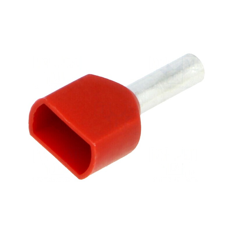 Vârf tub de capăt izolată dublă cupru 1,5mm2 8mm cositorit | Electronic-mag.ro | Componente Electronice