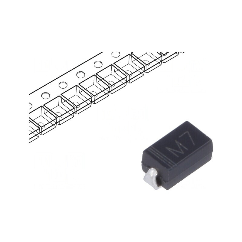 Diodă redresoare SMD 1kV 1A SMA Ufmax 1,1V Ifsm 30A | Electronic-mag.ro | Componente Electronice
