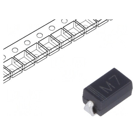 Diodă redresoare SMD 1kV 1A SMA Ufmax 1,1V Ifsm 30A | Electronic-mag.ro | Componente Electronice
