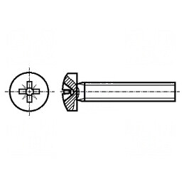 Şurub M2,5x6 Cap Rotund Pozidriv PZ1 Oţel Zincat | Electronic-mag.ro | Componente Electronice