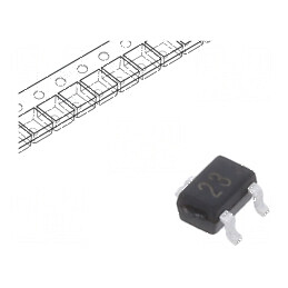 Tranzistor NPN bipolar BRT 50V 0,1A SOT323 cu rezistor 4,7kΩ | Electronic-mag.ro | Componente Electronice