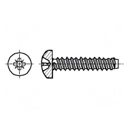 Şurub metal 4,2x9,5 mm cap rotund Pozidriv PZ2 oţel zincat | Electronic-mag.ro | Componente Electronice