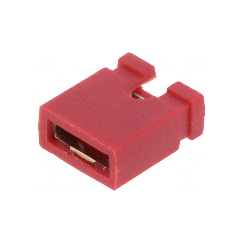 Conector şiruri pini jumper mamă 2,54mm 1x2 roşie | Electronic-mag.ro | Componente Electronice