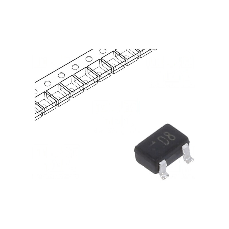 Tranzistor NPN bipolar BRT 50V 0,1A 200mW SOT323 cu rezistor 47kΩ | Electronic-mag.ro | Componente Electronice