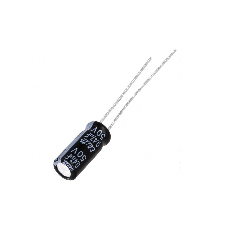 Condensator electrolitic THT 0,47uF 50VDC Ø5x11mm 2mm Raster | Electronic-mag.ro | Componente Electronice