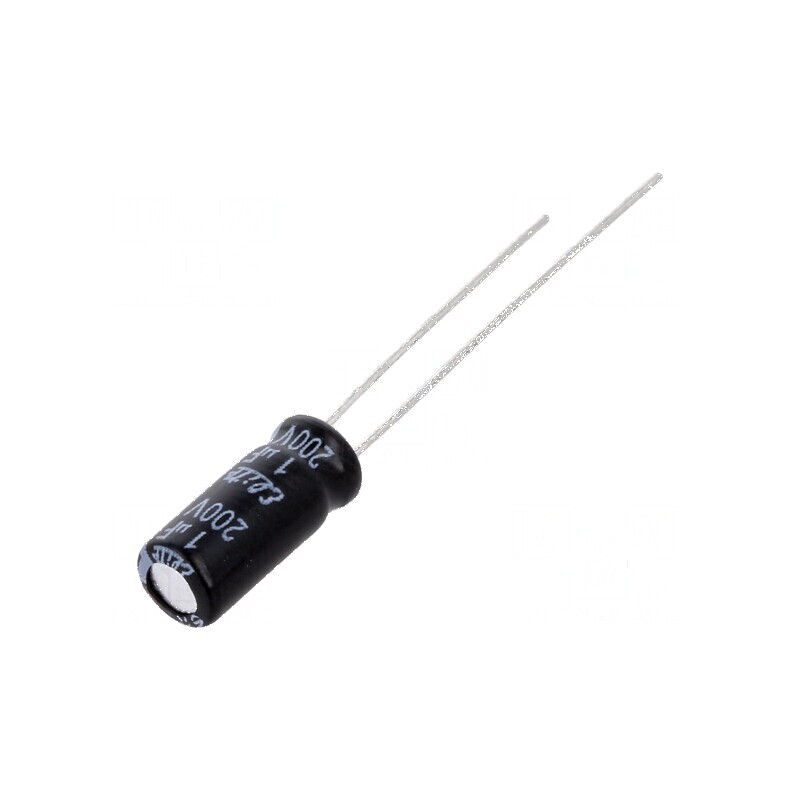Condensator electrolitic THT 1uF 200VDC Ø5x11mm 2mm Raster | Electronic-mag.ro | Componente Electronice