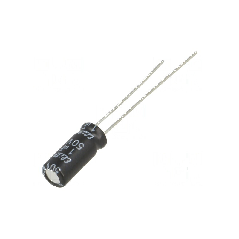 Condensator electrolitic THT 1uF 50VDC Ø5x11mm 2mm Raster | Electronic-mag.ro | Componente Electronice
