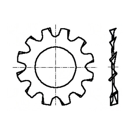 Şaibă dinţată M2,5 D5,5mm h0,4mm DIN 6797A | Electronic-mag.ro | Componente Electronice