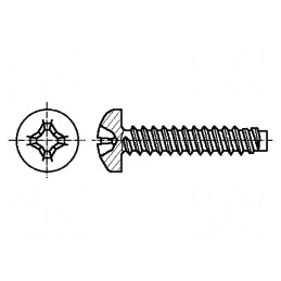Şurub metalic 2,2x6,5 mm Cap rotund Phillips PH1 zincat | Electronic-mag.ro | Componente Electronice