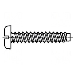 Şurub pentru plastic 2,9x9,5mm cu cap rotund crestat din oţel | Electronic-mag.ro | Componente Electronice