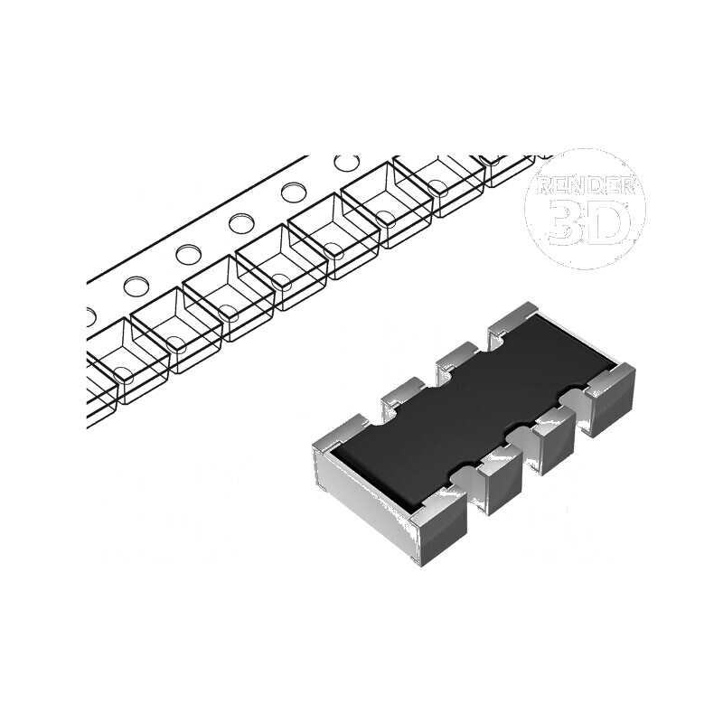 Rezistor multipolar Y SMD 10kΩ ±5% 62,5mW 4 rezistori | Electronic-mag.ro | Componente Electronice