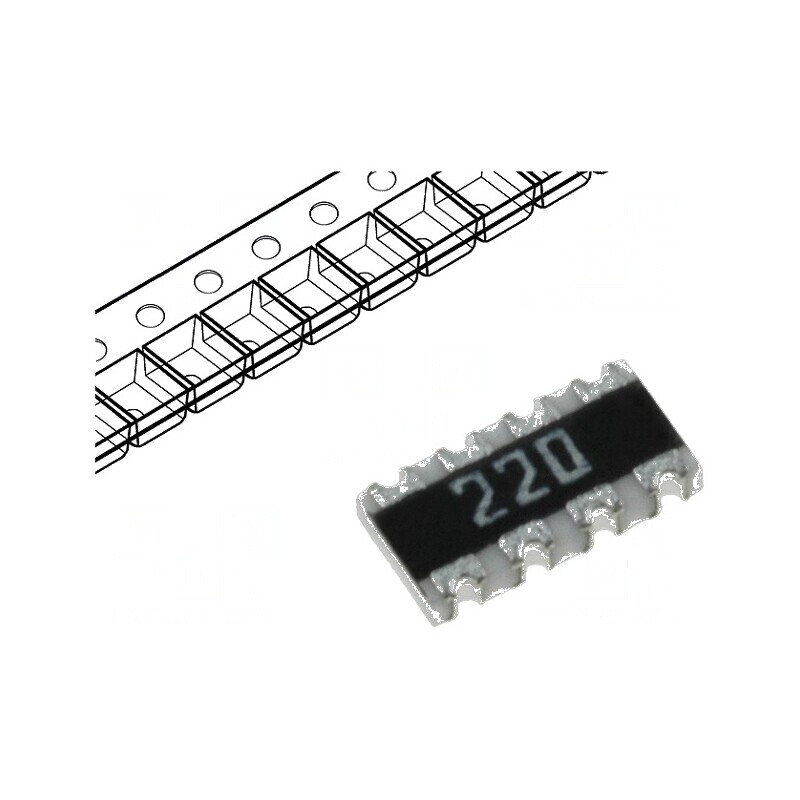Rezistor multipolar Y SMD 22Ω ±5% - 4 rezistori | Electronic-mag.ro | Componente Electronice