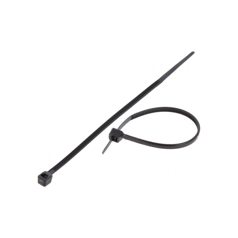 Colier de strângere poliamidă negru 100mm x 2,4mm 78,5N | Electronic-mag.ro | Componente Electronice