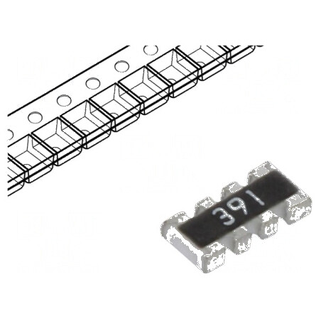 Rezistor multipolar Y SMD 390Ω ±5% 62,5mW 4 rezistori | Electronic-mag.ro | Componente Electronice