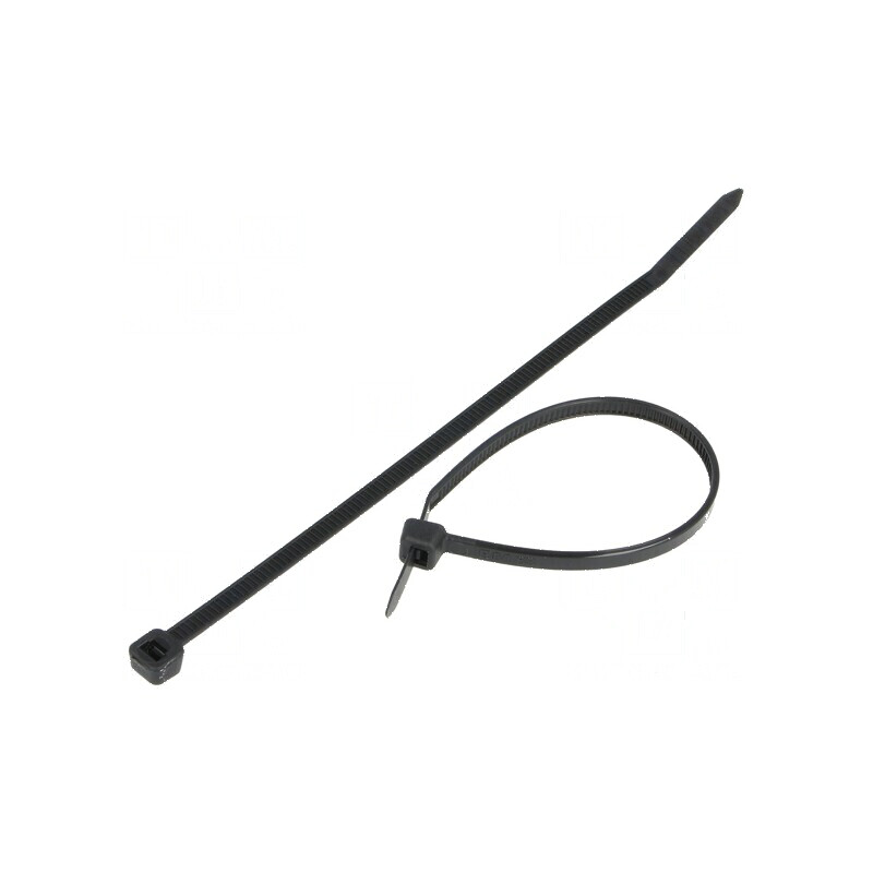 Colier de strângere poliamidă 100mm 2,5mm 80N negru | Electronic-mag.ro | Componente Electronice