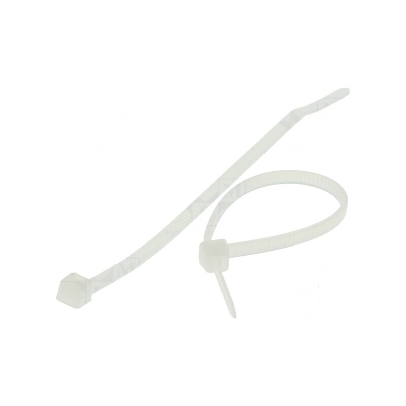 Colier de strângere poliamidă 100mm 2,5mm 80N naturală | Electronic-mag.ro | Componente Electronice