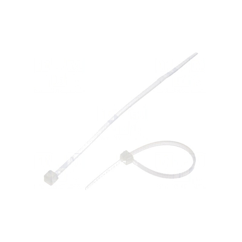 Colier de strângere poliamidă 100mm 2,5mm 78,5N naturală | Electronic-mag.ro | Componente Electronice